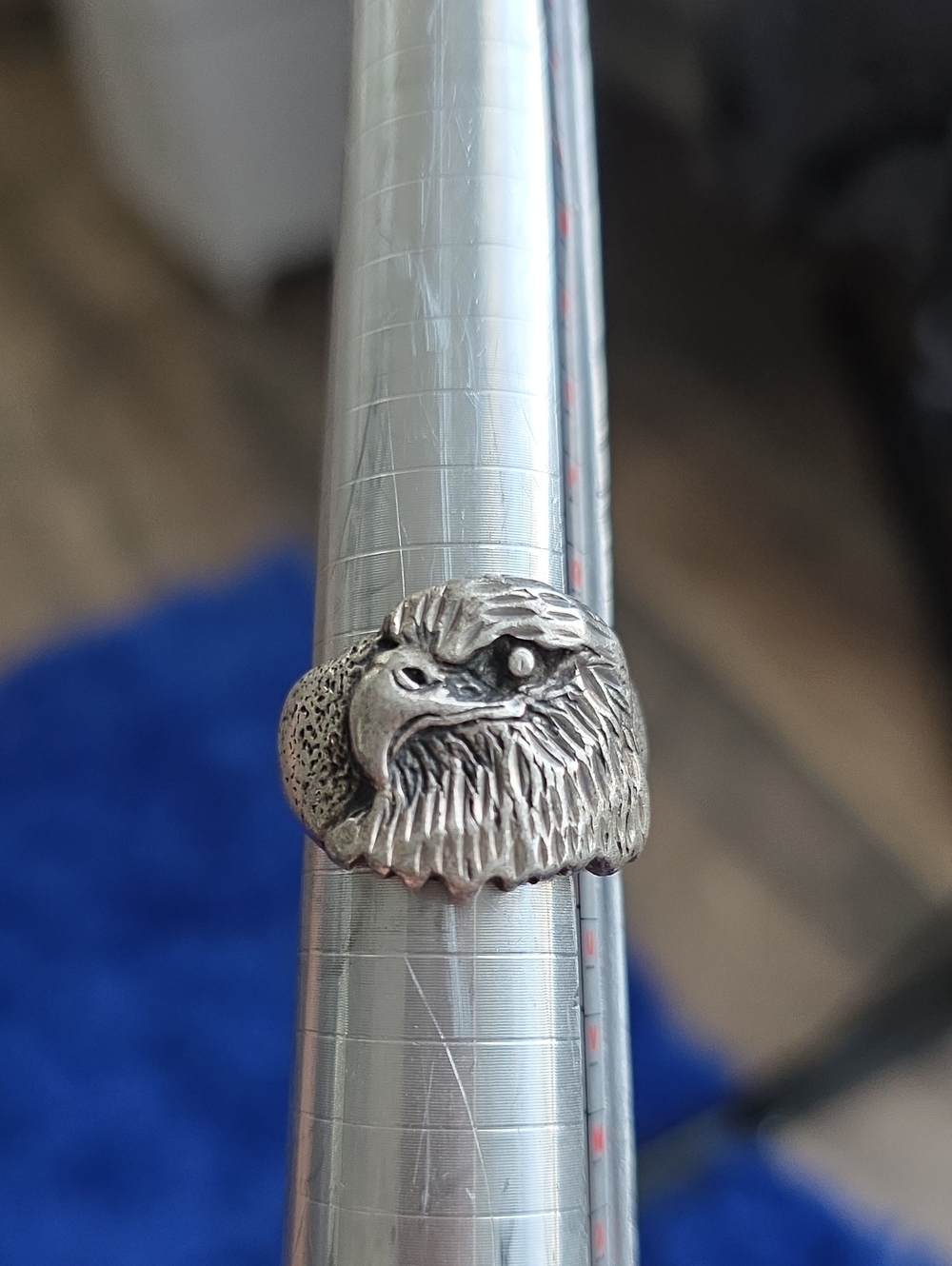 Vintage Silver Eagle Head Ring - Silver
